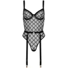 Elegant Mesh Bodysuit with Underwired Cups – Black – S/M — Photo 4