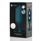 b-Vibe Snug Plug 6 – anālais spraudnis ar atsvaru, silikons – tumši zils – 16 × 5,5 cm — Foto 6