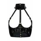 Guilty Pleasure Heroic Halo Bra – avatud tassidega Datex rinnahoidja kaelakee kaelusega ja kuldaktsendiga – must – Suurus: XXL — Foto 3