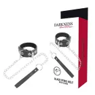Darkness Adjustable Support Ring with Vegan Leather Strap & Chain – Black — Photo 1