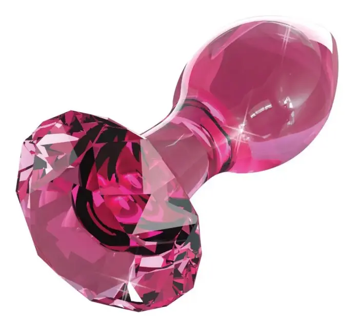 Icicles № 79 – Розовый стеклянный анальный стик – 9 см Фото num