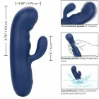 CalExotics Cashmere Silk Duo двойной вибратор – 16.5 cm (6.5″) – синий — Фото 9