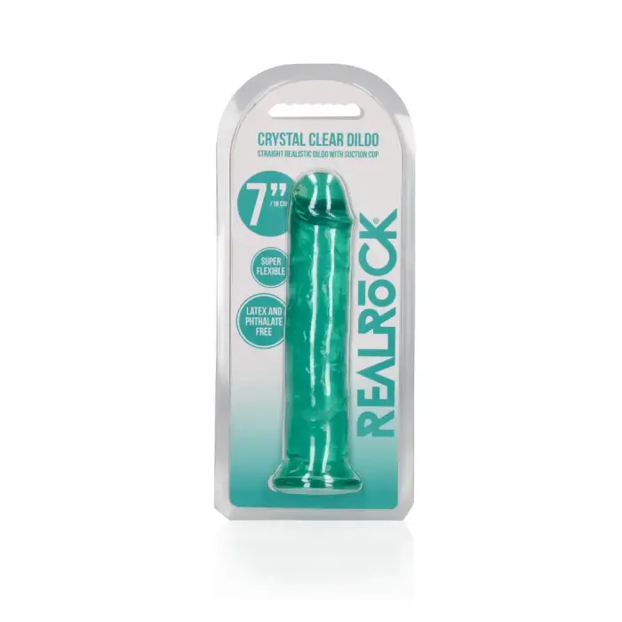 Taisns reālistisks caurspīdīgs dildo ar piesūcekni – 18 cm (7″)