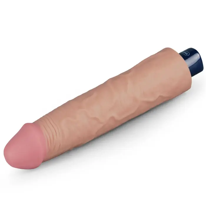 Real Softee uzlādējams vibrējošs dildo – 23 cm (9″) – Miesas krāsa Foto 8
