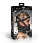 Lockable Vegan Leather Head Harness with Muzzle – Black — Photo 1