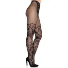Dahlia Lace Tights with Net Thigh Detail – Black – One Size — Photo 4