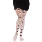 Leg Avenue Sweetheart dryžuotos tinklinės pėdkelnės – baltos – One Size — Nuotrauka 3