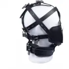 Red Leather Full Head Mask Black Adjustable Straps — Photo 4