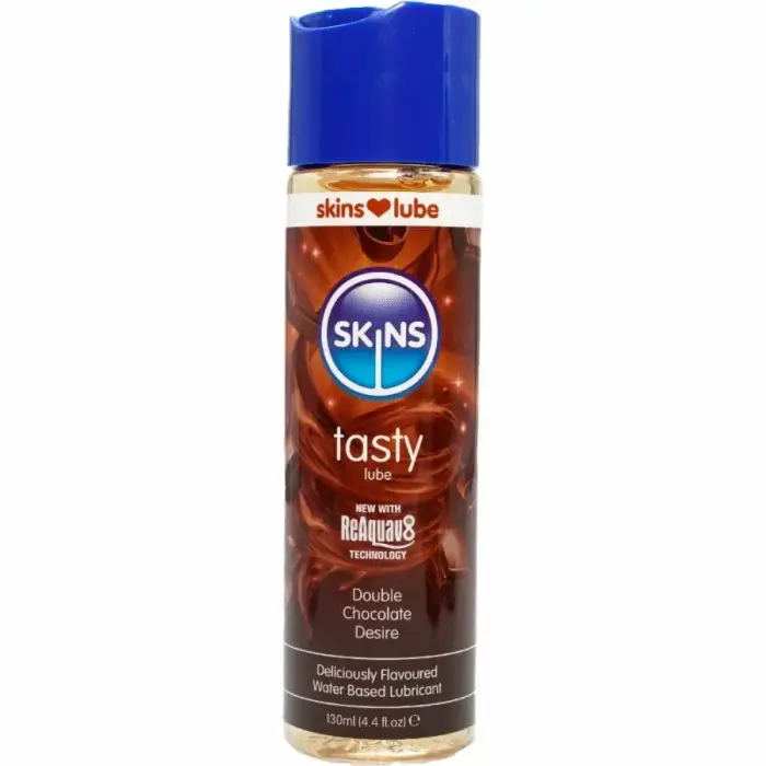 Skins Tasty lubrikants uz ūdens bāzes ar dubultās šokolādes garšu – 130 ml