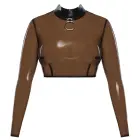 Latex Crop Top with Metal Ring – Transparent – L — Photo 8