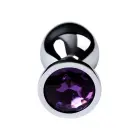 Sudraba anālais spraudnis TOYFA Metal ar ametista dārgakmeni – M – Purple Foto 5