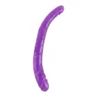 Bubblegum Blast Groovy Times – želė dvipusis dildo – violetinis – 37,5 cm — Nuotrauka 4