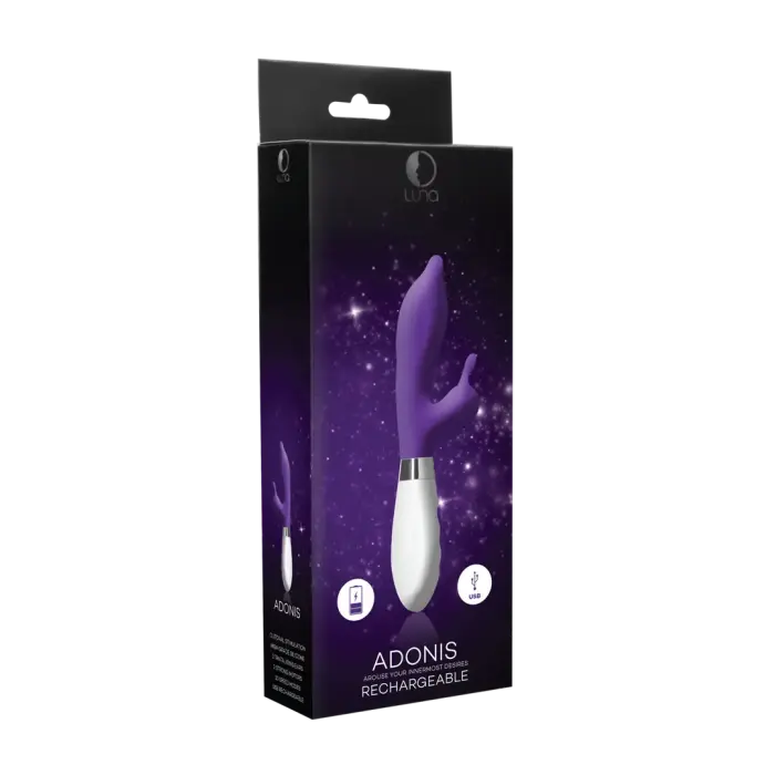 Adonis перезаряжаемый кролик-вибратор – 21.8 см (8.5″) – фиолетовый