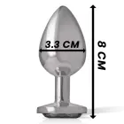 Intense Aluminum Plug with Black Glass Accent – 8 cm – Silver — Photo 4