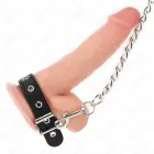 KINK ādas gredzens ar 60 cm metāla ķēdi un regulējamu ādas siksnu 21.5x2 cm – melns — Foto 2