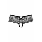 Christine Sierra – nėrinių slipas be tarpkojo – kristalo ornamentas – juodas – S/M — Nuotrauka 4