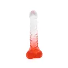 Kiotos Cox krāsains dildo ar piesūcekni – 22.5 cm (9″) – Caurspīdīgs/Sarkans — Foto 4