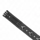 KINK PVC Leather Collar with Rhinestone Rivets 41.5x4cm + Leash 105cm – Black — Photo 5