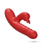 CRUSHIOUS Lapin triušio vibratorius su stūmimo funkcija – 21.5 cm (8.5″) – raudonas — Nuotrauka 5
