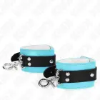 KINK Premium запираемые фиксаторы для запястий – чёрные/синие – 21-28 cm — Фото 3