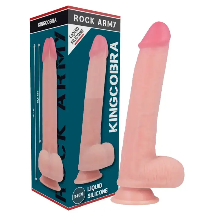 RockArmy Kingcobra vedelst silikoonist dildo – 24 cm (9.4″) – nahavärv