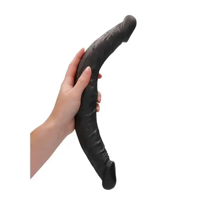Dubultais dildo – 36 cm (14″) – Melns Foto 11