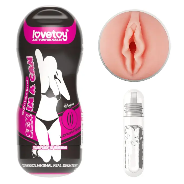 Sex In A Can – Vagīnas Lotus Tunnel masturbators, CyberSkin – 16 cm