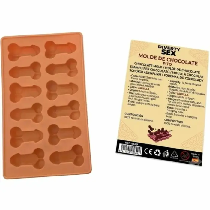 Diablo Picante Diverty Sex novelty silicone chocolate mould – 12 cavities – vanilla