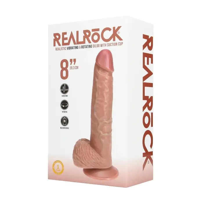 Realistic Vibrating Dildo with Balls – 20.5 cm (8″) – Skin