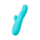 JOS MERRY-SWI Rotējošs truša vibrators ar klitora stimulatoru – 21 cm (8.1″) – zils — Foto 5