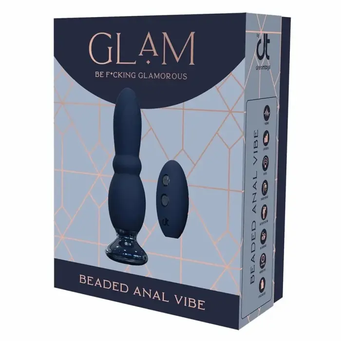 GLAM Beaded Anal Vibe – wireless remote anal vibrator – black – 10 m range – rechargeable – 12.1 cm