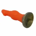 POWER MONSTERS Blazeheart Charger – fantaasialine silikoon-dildo – läbipaistev oranž – 18,5 cm — Foto 5