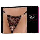 Cottelli Lingerie pitsist stringid eemaldatava pärliketiga – must-roosa – S/M — Foto 1