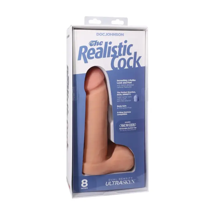 ULTRASKYN realistlik dildo munanditega ja iminapaga – 21 cm (8″)