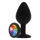Vaivorykštės spalvos Booty Jewel dildo – M – Spalvotas Photo
