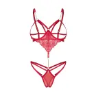 Matildea Open Cup Bodysuit with Gold Chain – Red – L/XL — Photo 3