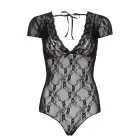 Leg Avenue Floral Lace Backless Bodysuit – Black – One Size — Photo 4