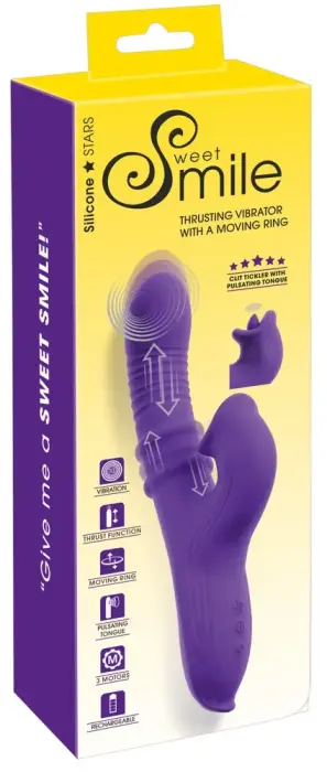 Sweet Smile Thrusting Vibrator with Moving Ring