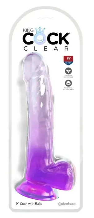 King Cock Clear 9" dildo – 24.8 cm (9.8″) – violetinis