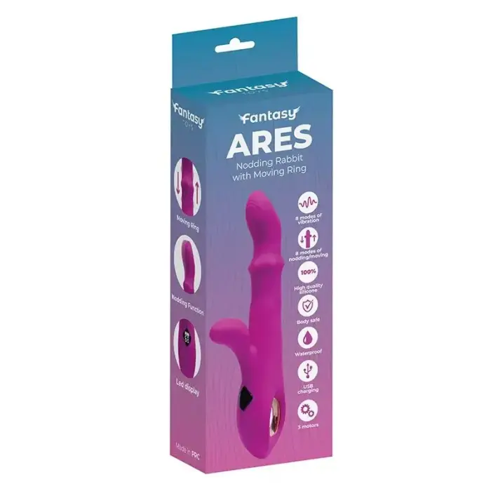 Ares vibrators ar kustību – 23 cm – rozā Foto 8