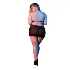 Polka Dot Mesh Halter and Skirt Set - 2XL - Black — Photo 3