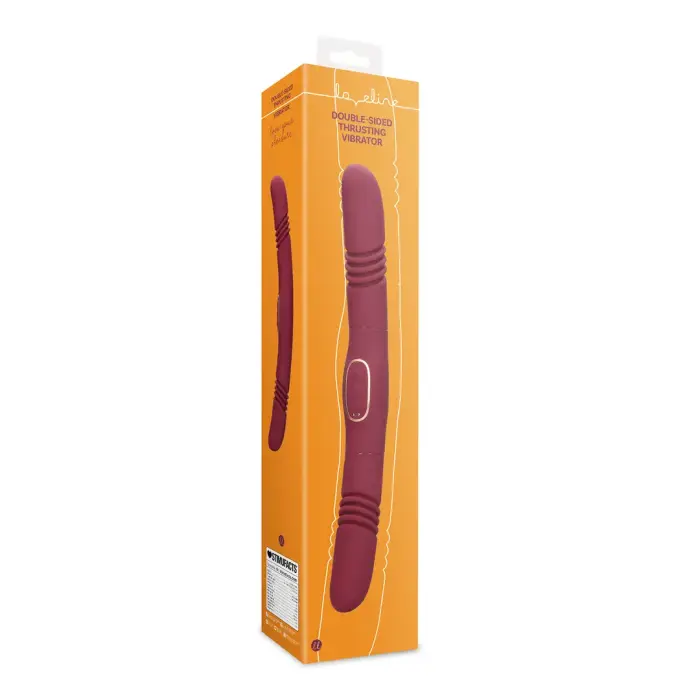 Loveline divpusējs stumšanas vibrators – sarkans