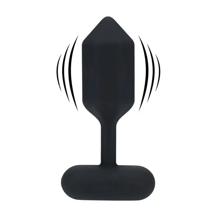 Hexagonal Vibrating Silicone Anal Plug – 18-20 cm – Black