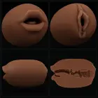 LoveToy Slider – dvipusis masturbatorius – burna ir makštis – ruda — Nuotrauka 2
