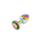 Varavīksnes krāsu anālais spraudnis ar dārgakmeni S – 7 cm (2.75″) — Foto 3