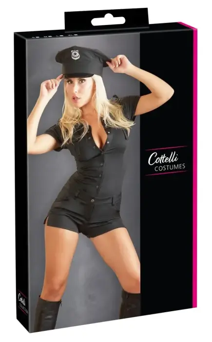 Cottelli Collection Police Uniform Bodysuit – Black – L