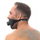 LateX – lateksa maska ar atvērtu mutes aizbāzni – melna — Foto 3