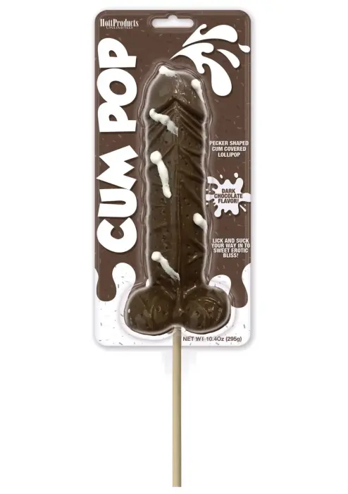 Cum Pops со вкусом шоколада – леденец 17 см – чёрный
