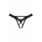 Christine Lila – string ar atvērtu soli – mežģīne, lociņš & kristāls – melns – L/XL — Foto 4