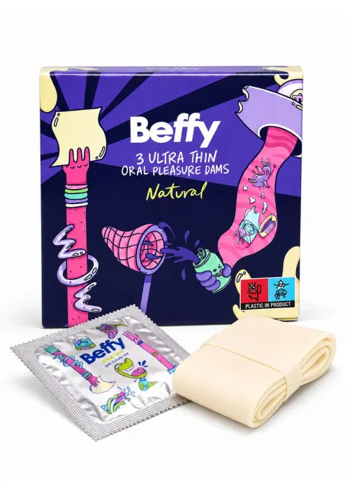 Beffy Oral Dams – барьеры для безопасного орального секса – 3 шт. – натуральные